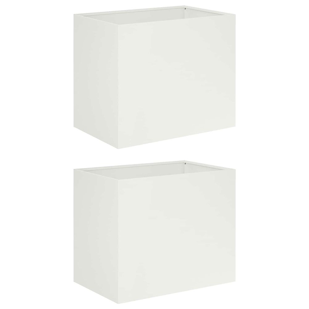 Cache-pot de jardin 2 pc blanc 50 x 40 x 50 cm