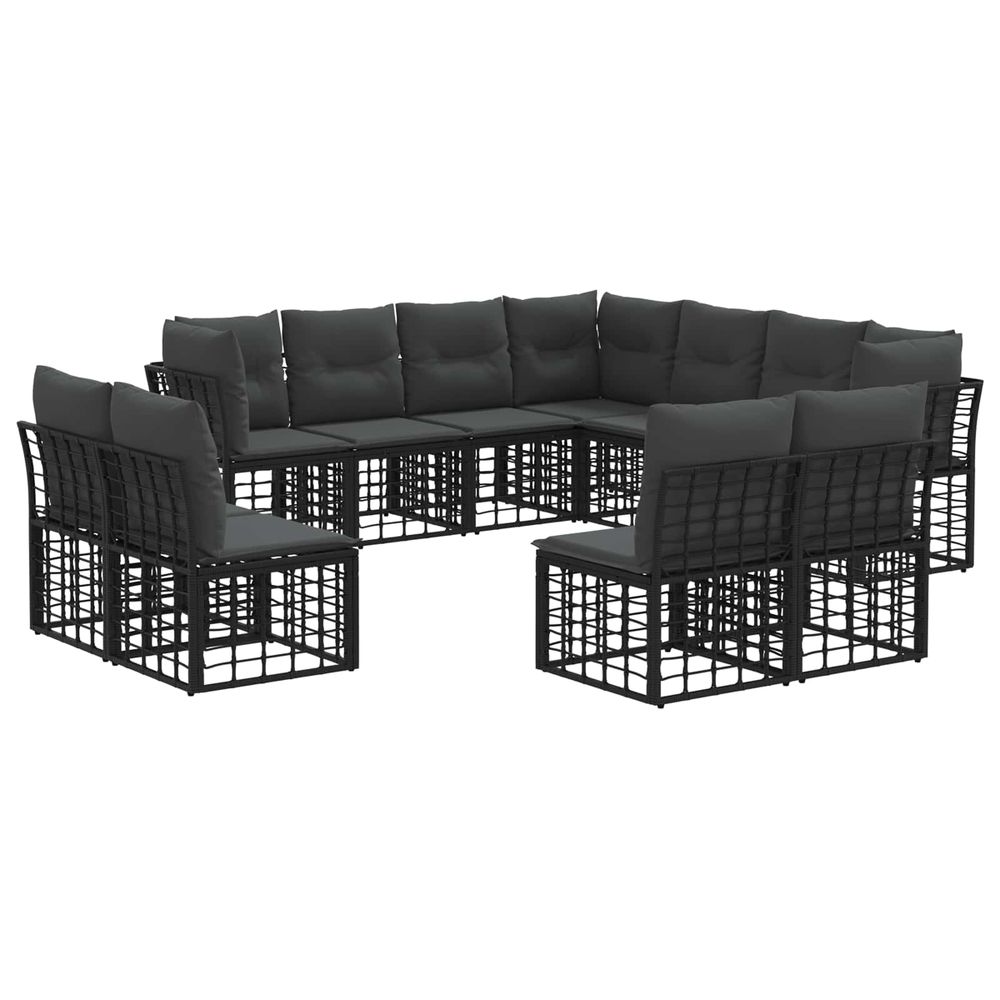 Ensemble de canapés d'extérieur noir polyester