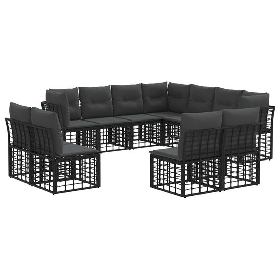 Ensemble de canapés d'extérieur noir polyester