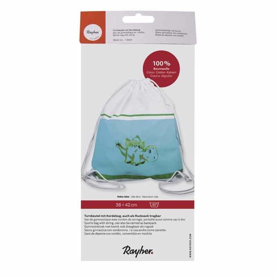 Sac de gym avec cordon 42 x 38 cm - blanc