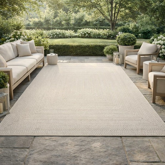 Tapis extérieur intérieur 140x200 lyn13 rezy 1 aspect jute ton sur ton