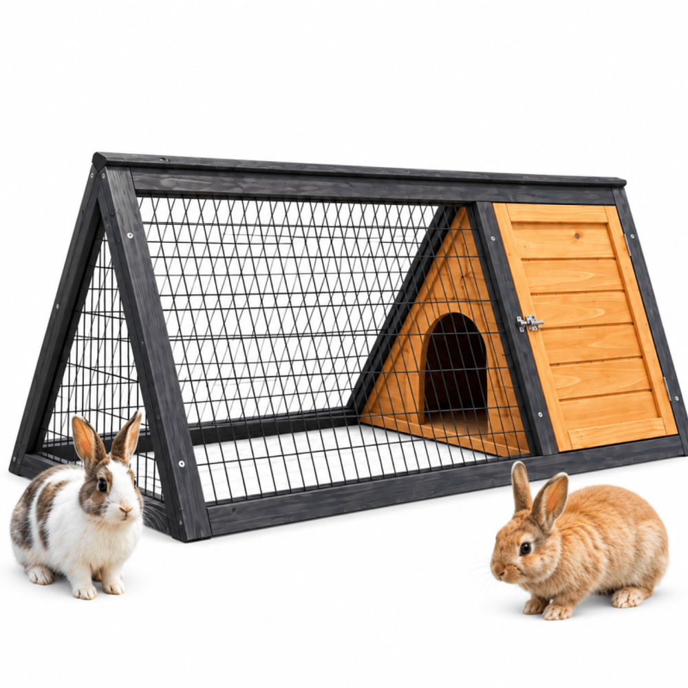 Clapier clapier enclos lapin extérieur en pour lapins petits animaux et 2 portes 115 x 56,5 x 48 cm