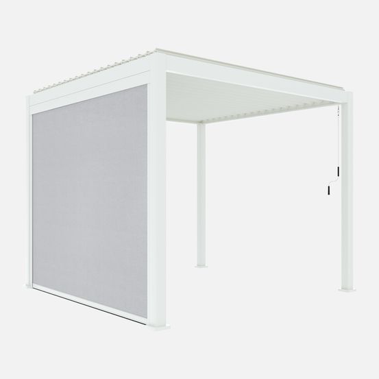 Pergola bioclimatique aluminium 3x3m v2 triomphe + store 3m