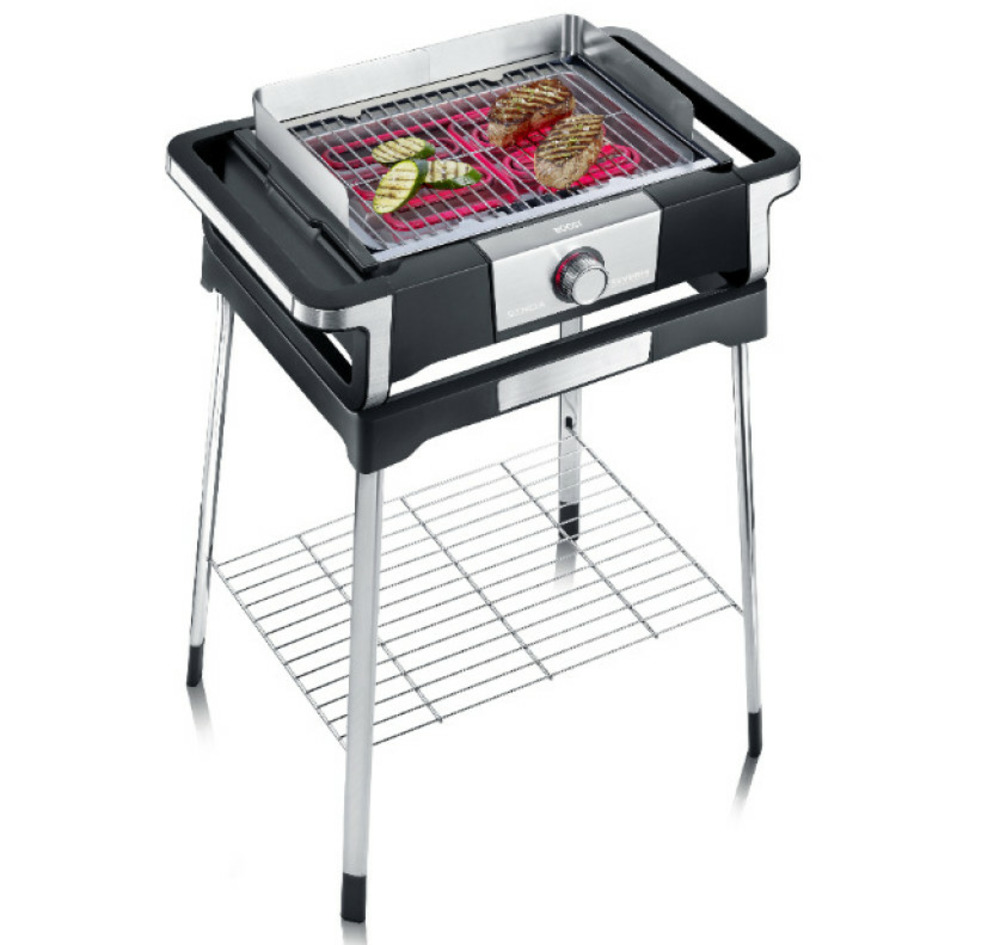 Barbecue électrique sur pieds 3000w noir/inox - pg8117