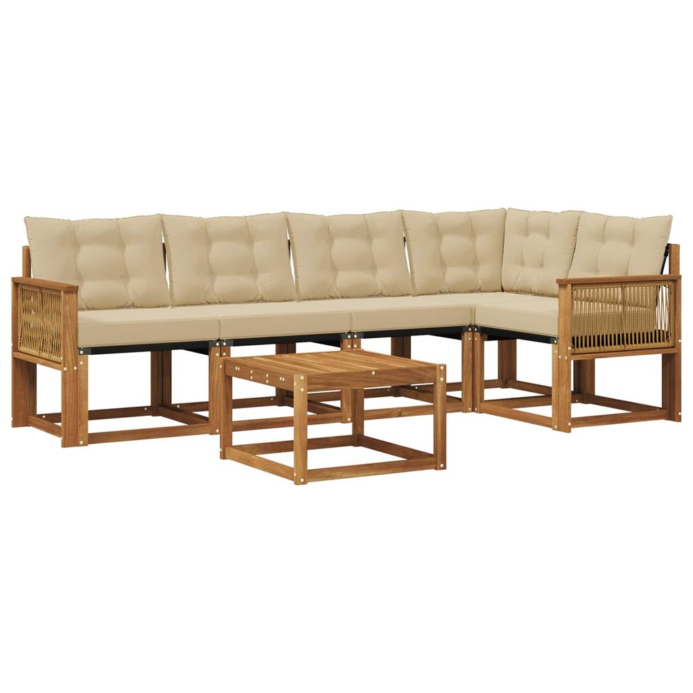 Ensemble de canapés d'extérieur 6 pc naturel et beige
