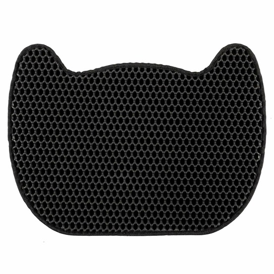 Tapis de maison de toilette litière pour chat - noir