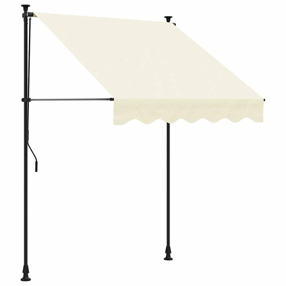 Auvent rétractable crème 200x115 cm tissu et acier