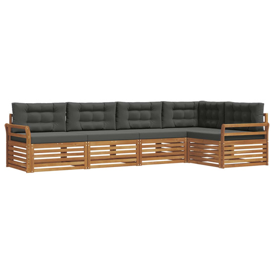 Ensemble de canapés d'extérieur 5 pcs naturel et anthracite