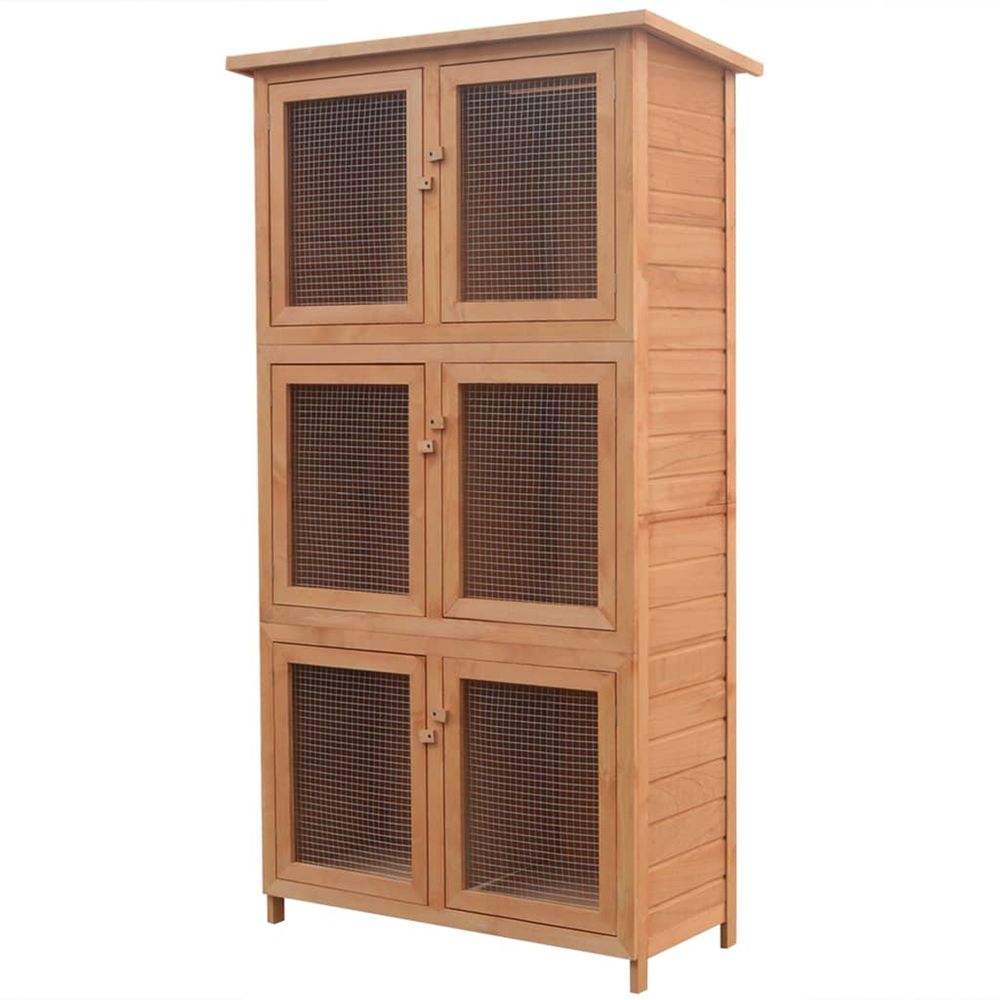 Cage pour animaux 6 compartiments Bois