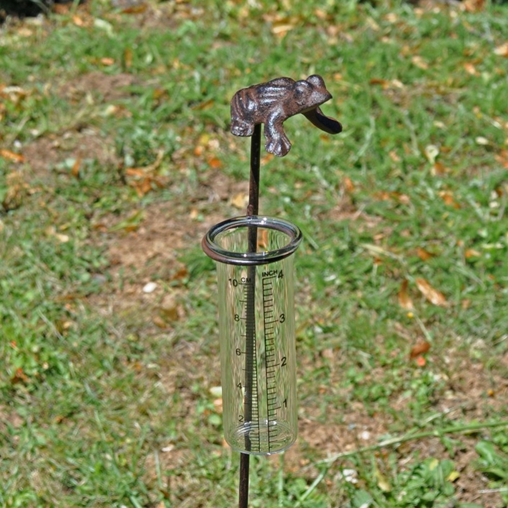 Pluviomètre jardin grenouille 71x8x10cm