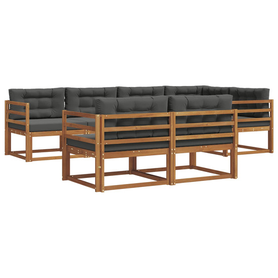Ensemble de canapés d'extérieur 7 pcs naturel et anthracite