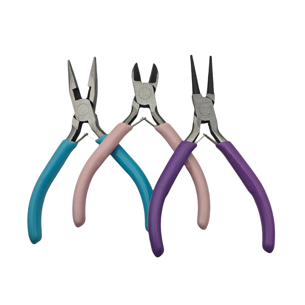 Ensemble de trois pinces pour bijoux colorées et polyvalentes