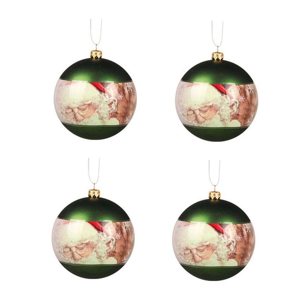 Lot de 4 boules père noël