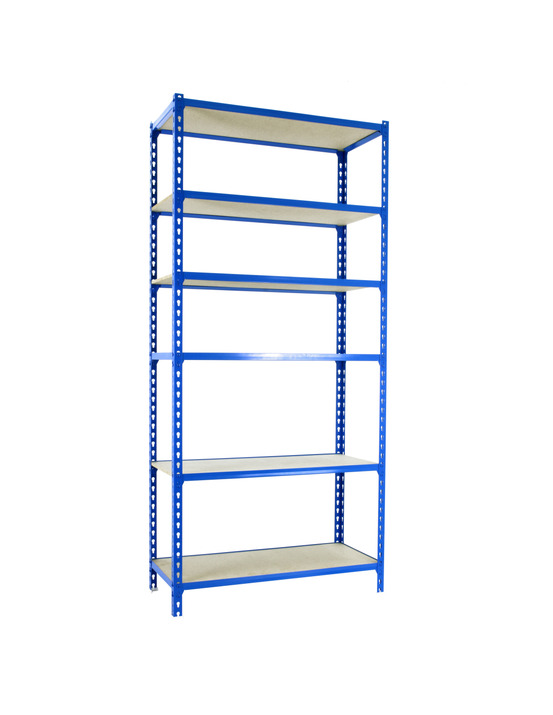 Etagère légère sans vis maderclick mini 6/400 bleu/bois bleu/bois 2500x800x400 - simonrack
