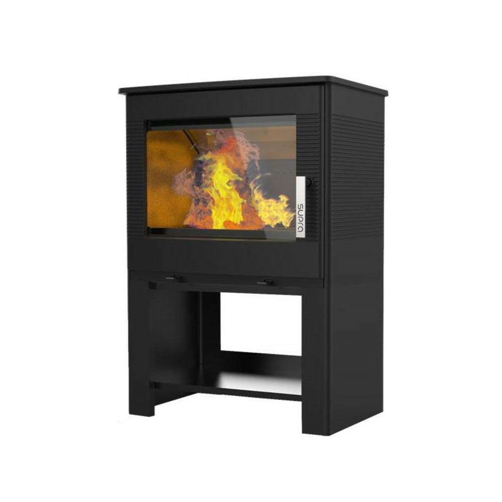 Fr9016150b-poêle à bois-vision horizontale - fonte - noir - bûcher inté supra - odelyabucher