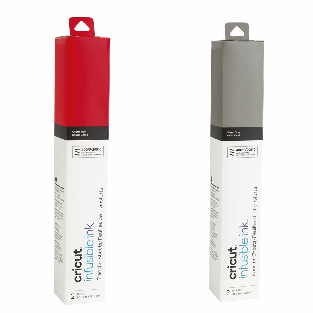 4 feuilles de transfert - rouge/ gris - cricut