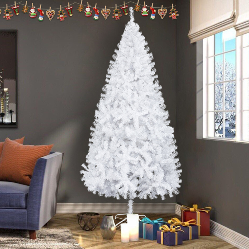 Sapin de noël blanc en pvc de 183 cm de haut avec 650 branches
