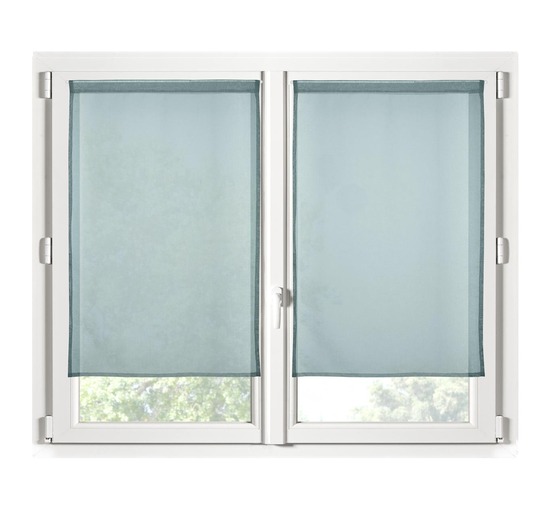 Paire de rideaux voile brise bise 70 x 200 cm eucalyptus