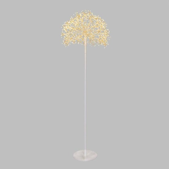 Lampadaire riche blanc h155cm branche micro led demie sphère ø50cm ip44