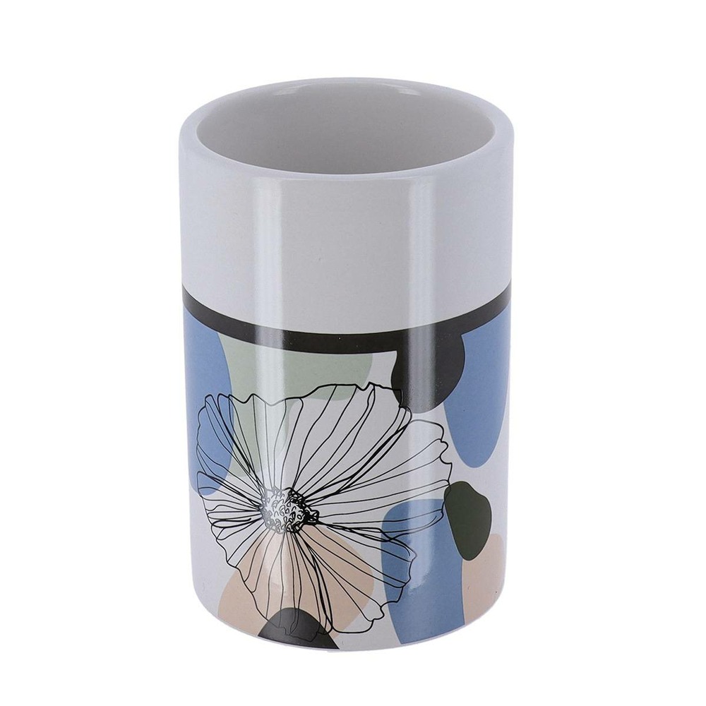 Gobelet dolomite rond imprime - flowers