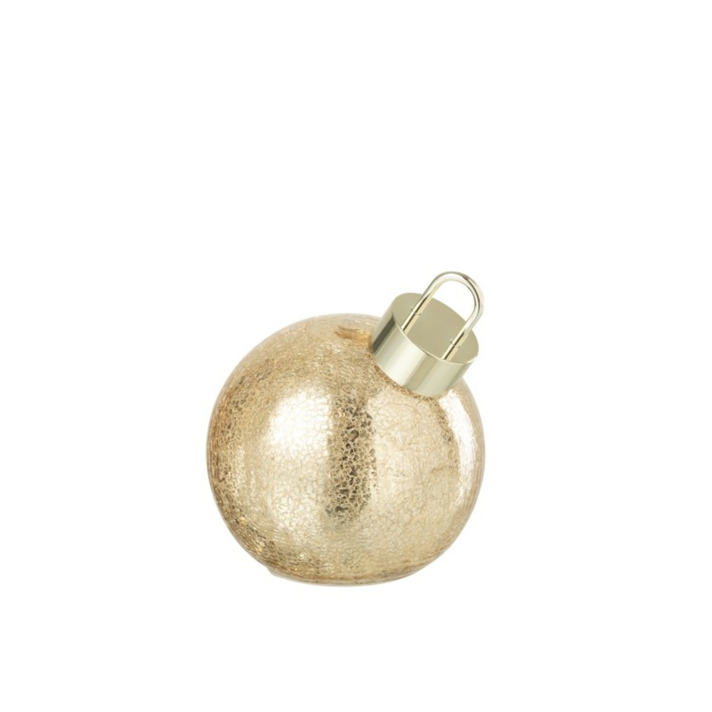 Boule de noël led en verre doré d.15 cm