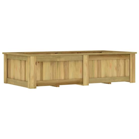Grand carré potager rectangulaire pin imprégné – jardinière spacieuse traitée autoclave durable – 196x100cm brun