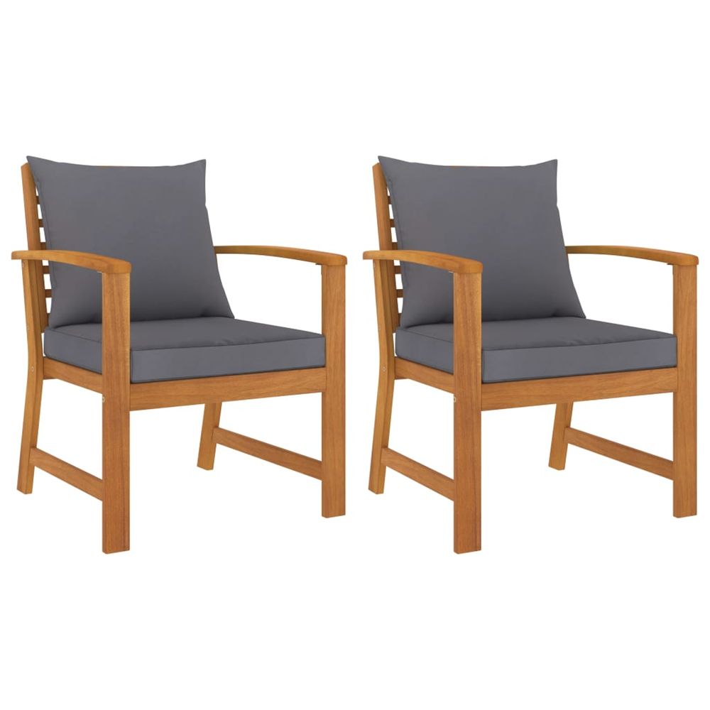 Chaises de jardin 2 pcs avec coussin