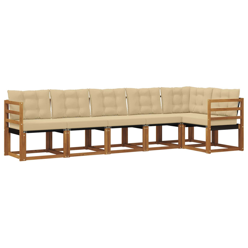 Ensemble de canapés d'extérieur 6 pcs naturel et beige