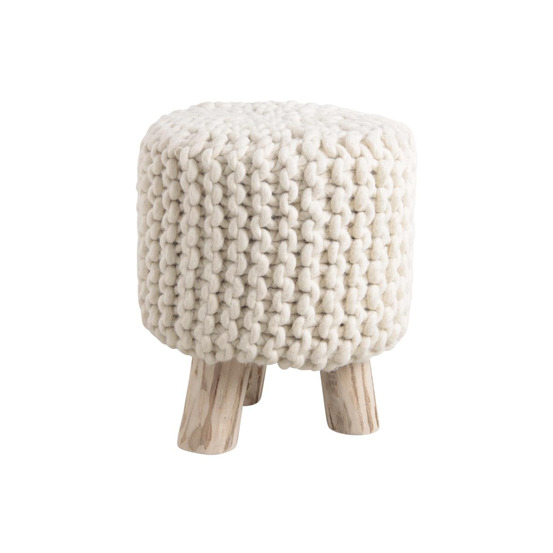 Tabouret laine et bois douceur