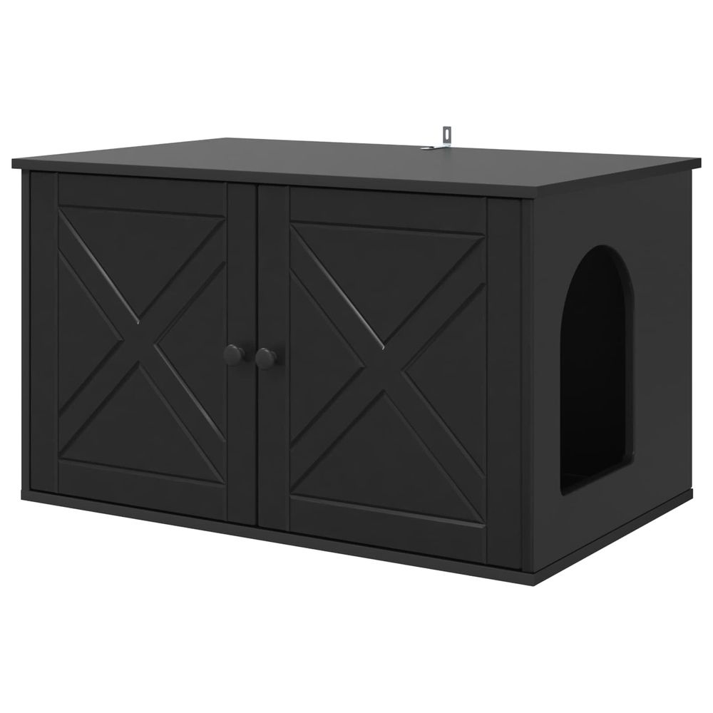 Maison pour chat noir 85 x 55 x 50,5 cm bois d'ingénierie