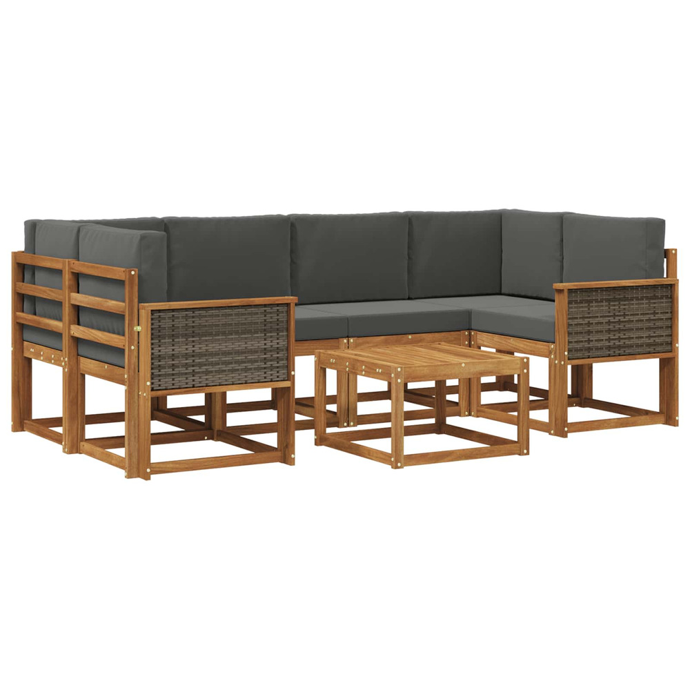 Ensemble de canapés d'extérieur 5 pcs naturel et anthracite