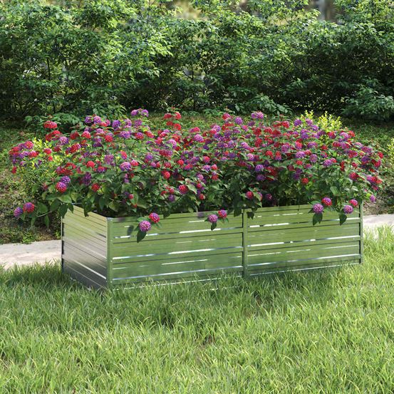 Jardinière potager surélevé acier galvanisé rectangulaire 160x80x45cm