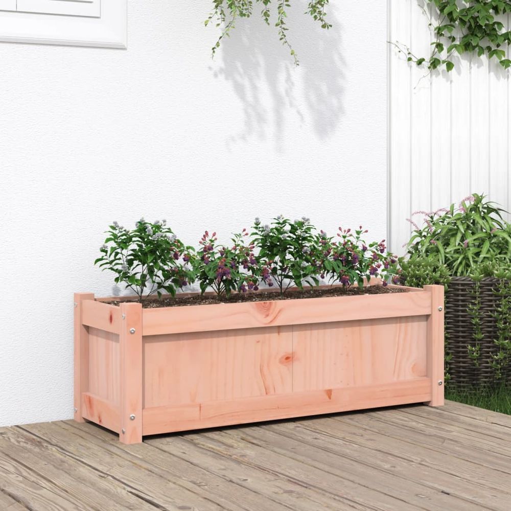 Grande jardinière durable en bois de douglas massif pour extérieur 90 cm