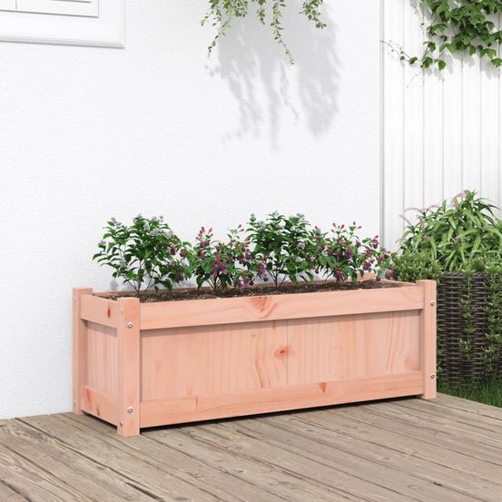 Grande jardinière durable en bois de douglas massif pour extérieur 90 cm