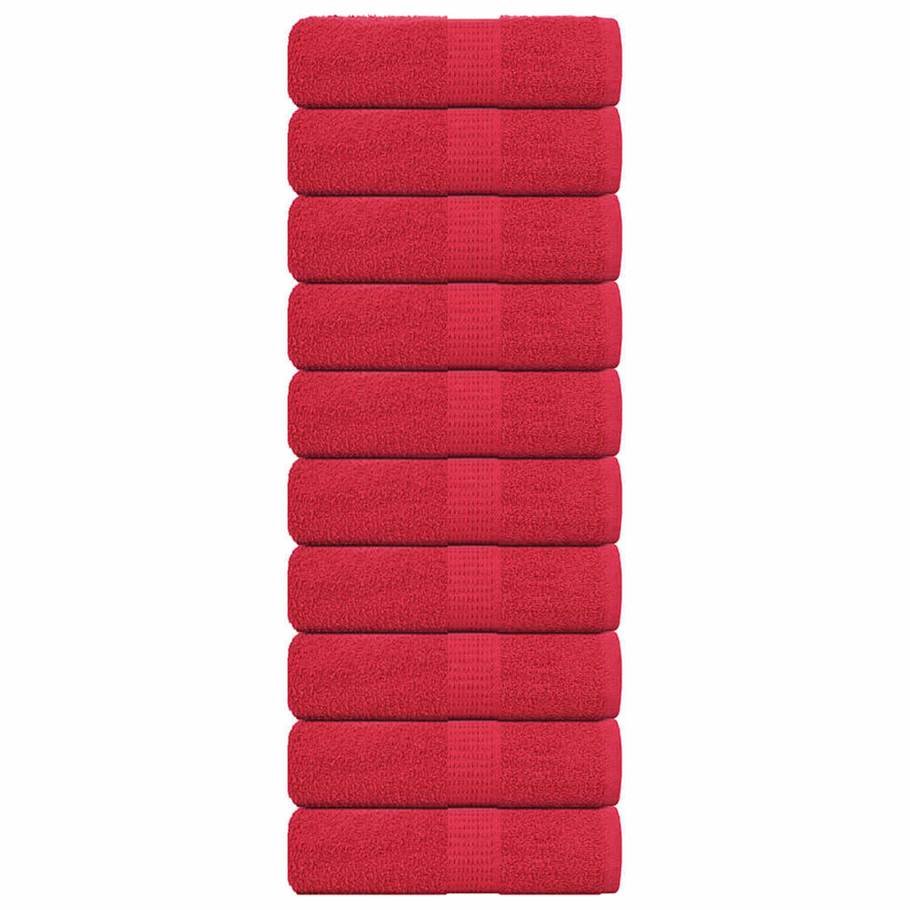 Serviettes de toilette frogn 10 pièces rouge 30x30 cm 360 g/m²