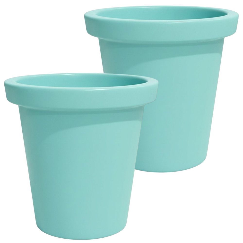 Pot de fleurs rond xxl delight 420l- lot de 2 - plast'up rotomoulage