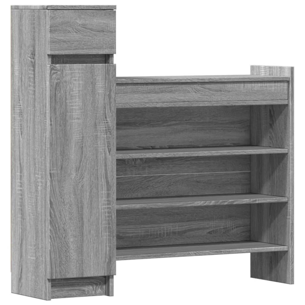 Armoire à chaussures sonoma gris bois d'ingénierie