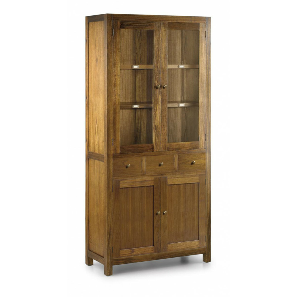 Vaisselier 3 tiroirs bronze bois marron - onéline décoration d'autrefois