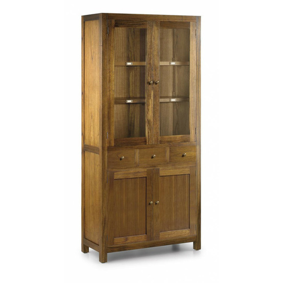 Vaisselier 3 tiroirs bronze bois marron - onéline décoration d'autrefois