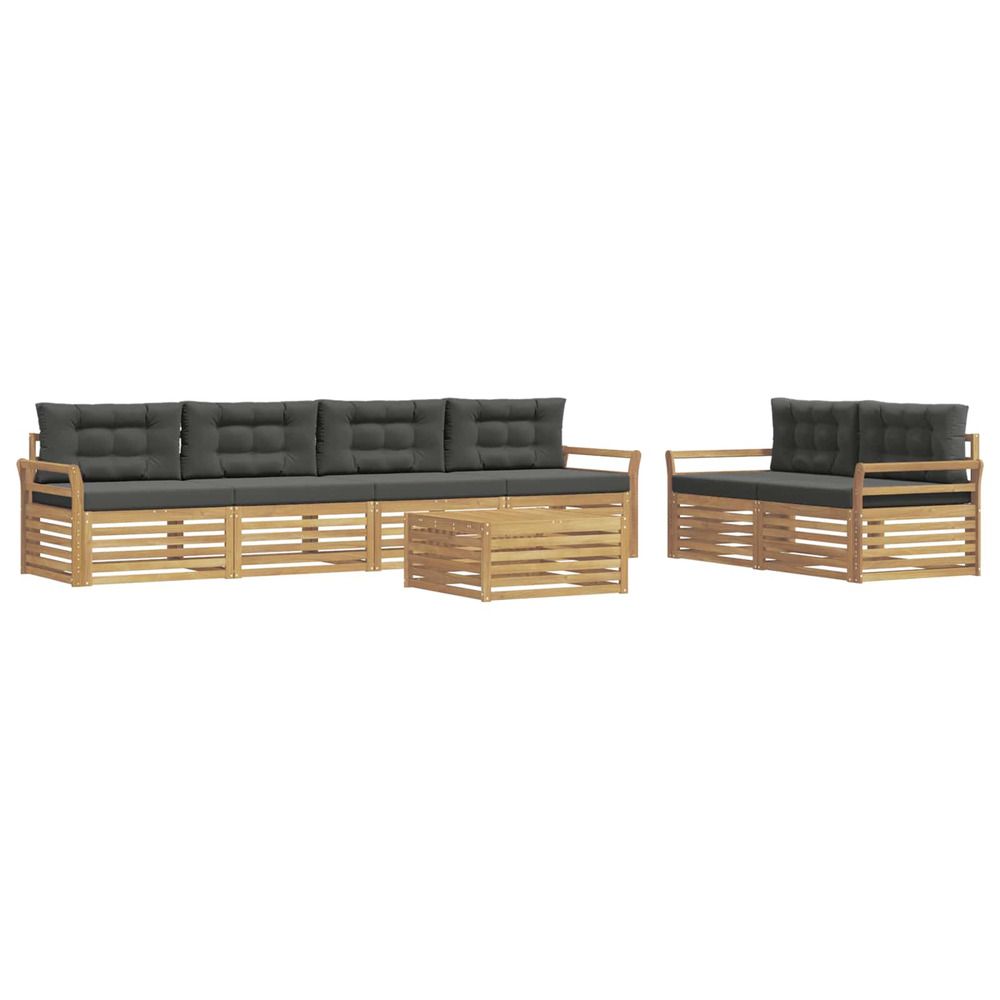 Ensemble de canapés d'extérieur 7 pc blanc et anthracite