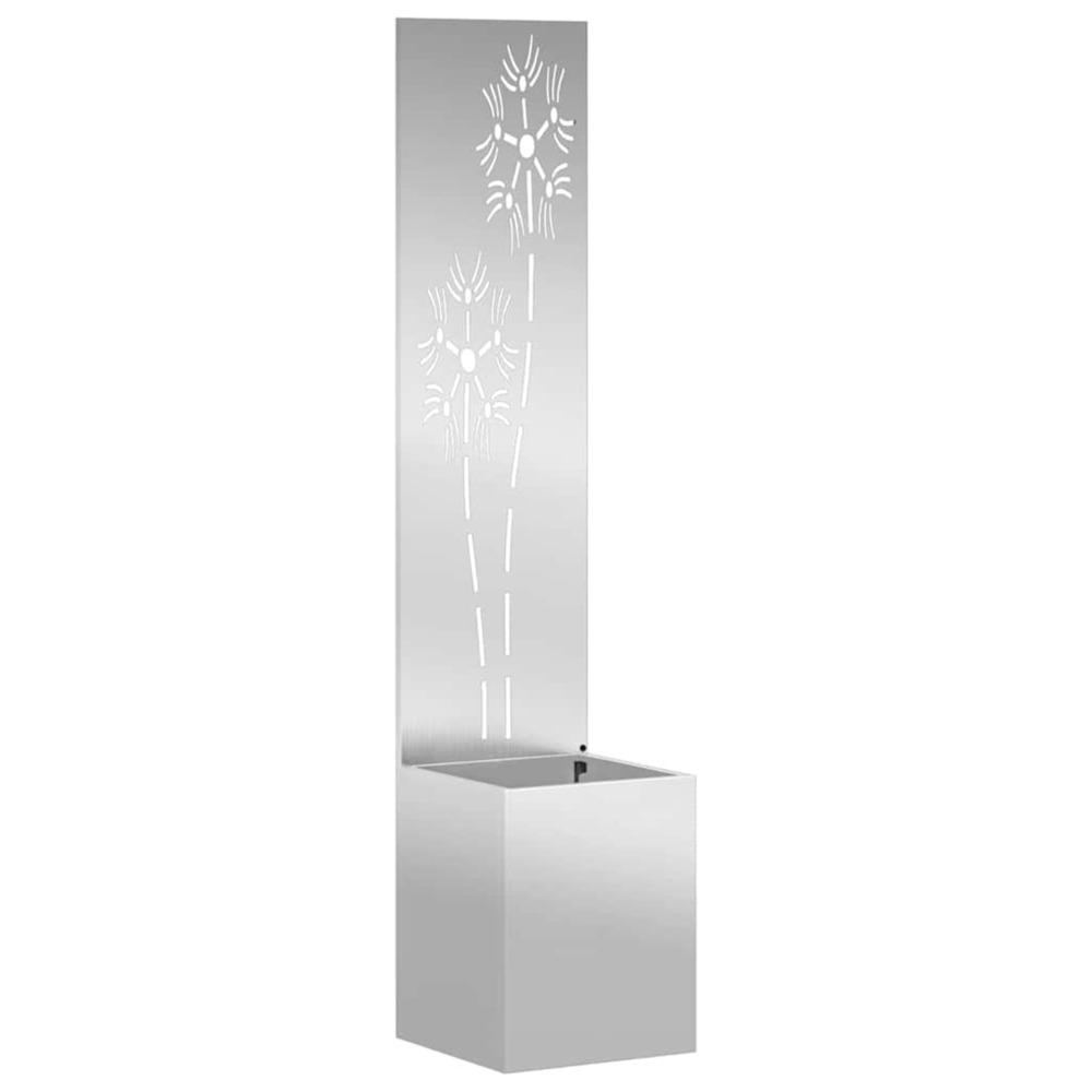 Écran de confidentialité de jardin floral argenté 32 x 140 cm