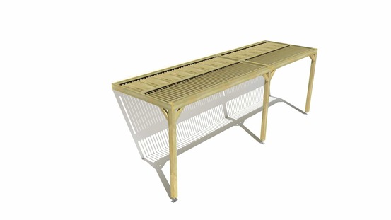 Pergola bois • 7m x 2m • adossée • sens largeur • lames orientables bioclimatiques incluses • livraison comprise