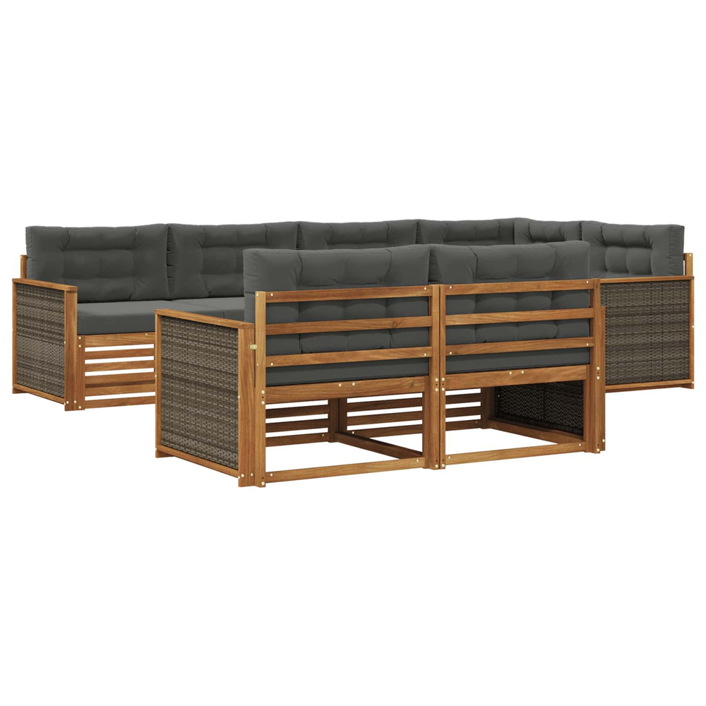 Ensemble de canapés d'extérieur 7 pcs naturel et anthracite