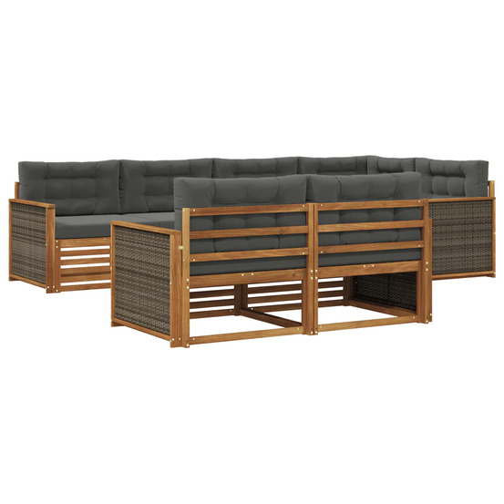 Ensemble de canapés d'extérieur 7 pcs naturel et anthracite