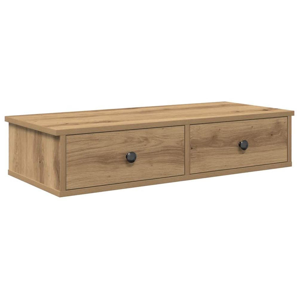Étagère murale avec tiroirs chêne artisanal bois d'ingénierie