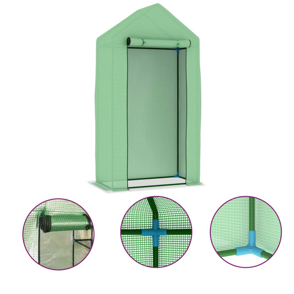 Serre avec cadre en acier 0,5 mÂ²