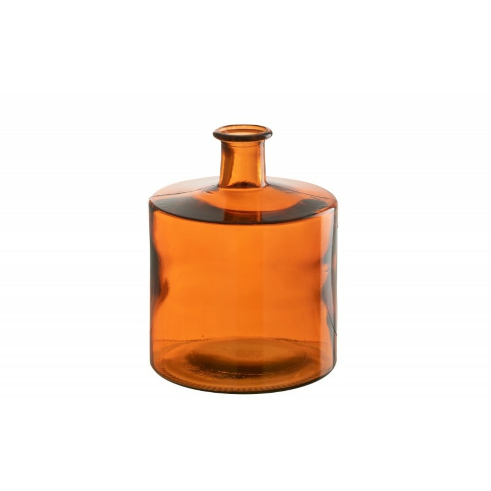 Vase long en verre recyclé rouge ambre d. 18 x h. 80 cm