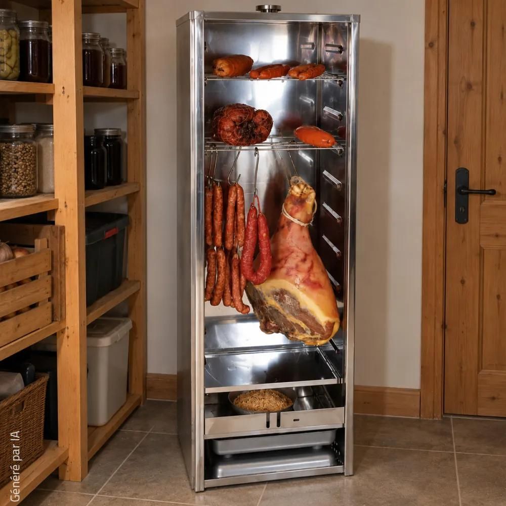 Fumoir peetz 77001 acier aluminisé 120 cm