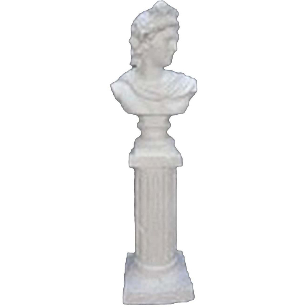 Statue buste blanc en magnésia 19 x 16 x 63.5 cm