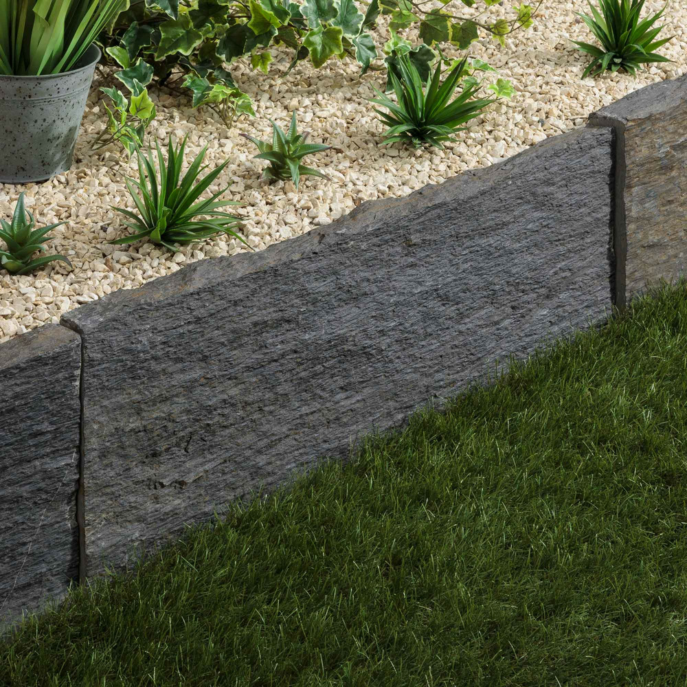 Bordure de jardin schiste 80x30x3-7 cm (à l'unité) - ro'ma nature